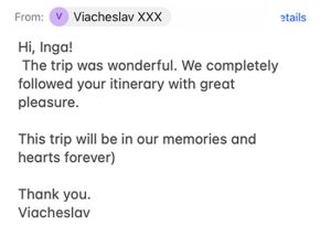 itinerary review